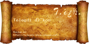 Telegdi Ákos névjegykártya